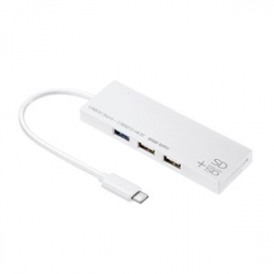 商品画像:USB Type Cコンボハブ カードリーダー付き ホワイト USB-3TCHC16W