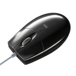 商品画像:有線ブルーLEDマウス(USB-PS/2変換アダプタ付き)ブラック MA-BL3UPBKN