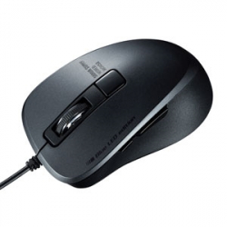 商品画像:静音有線ブルーLEDマウス(5ボタン) MA-BL156BK