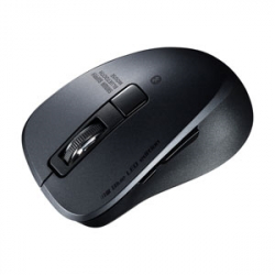 商品画像:静音Bluetooth 5.0 ブルーLEDマウス(5ボタン・ブラック) MA-BTBL155BK