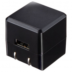 商品画像:キューブ型USB充電器(1A・高耐久タイプ・ブラック) ACA-IP70BK