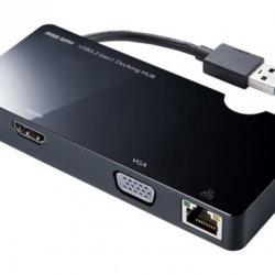 商品画像:USB3.2 Gen1モバイル ドッキングステーション USB-3H131BK