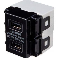 商品画像:USB2ポートUSB給電用コンセント ブラック色 TAP-KJUSB2BK