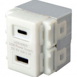 商品画像:埋込USB給電用コンセント(TYPEC搭載) TAP-KJUSB1C1W
