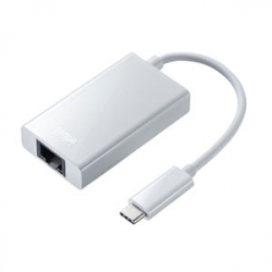 商品画像:USB3.2 TypeC-LAN変換アダプタ(USBハブポート付・ホワイト) USB-CVLAN4WN