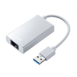 商品画像:USB3.2-LAN変換アダプタ(USBハブポート付・ホワイト) USB-CVLAN3WN