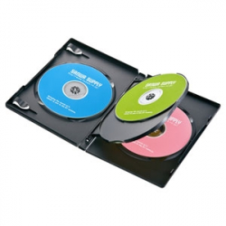 商品画像:DVDトールケース(4枚収納・10枚セット・ブラック) DVD-TN4-10BKN