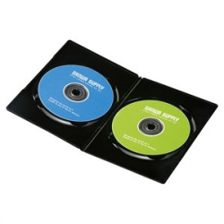 商品画像:スリムDVDトールケース(2枚収納・10枚セット・ブラック) DVD-TU2-10BKN