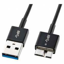 商品画像:USB3.0マイクロケーブル(A-MicroB)0.3m 超ごく細 KU30-AMCSS03K