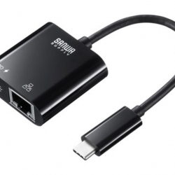 商品画像:USB3.2 TypeC-LAN変換アダプタ(PD対応・ブラック) USB-CVLAN7BK