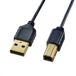 商品画像:極細USBケーブル(USB2.0 A-Bタイプ) KU20-SL10BKK