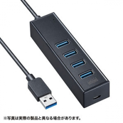 商品画像:磁石付USB3.2Gen1 4ポートハブ USB-3H405BKN