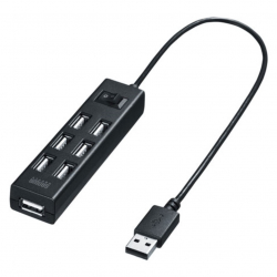 商品画像:USB2.0ハブ(7ポート・ブラック) USB-2H702BKN