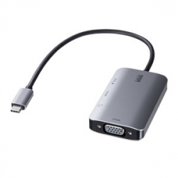 商品画像:USB Type C-HDMI/VGA変換アダプタ(4K/30Hz/PD対応) AD-ALCHV02