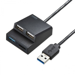 商品画像:USB3.2Gen1+USB2.0コンボハブ カードリーダー付き USB-3HC315BKN