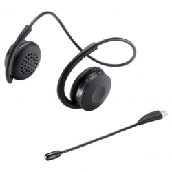商品画像:Bluetoothヘッドセット(両耳・外付けマイク付き) MM-BTSH63BK
