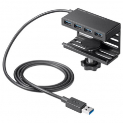 商品画像:クランプ固定式 USB3.2 Gen1 ハブ USB-3H434BK