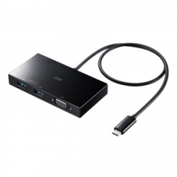 商品画像:VGA付USB Type-Cハブ USB-3TCV1BK