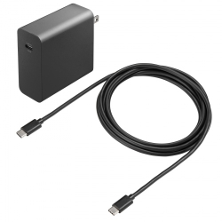 商品画像:USB PD対応AC充電器(PD100W・TypeCケーブル付き) ACA-PD93BK