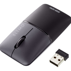 商品画像:静音ワイヤレスブルーLEDマウス SLIMO(充電式・USB A) MA-WBS310BK