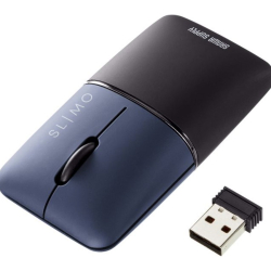 商品画像:静音ワイヤレスブルーLEDマウス SLIMO(充電式・USB A) MA-WBS310NV