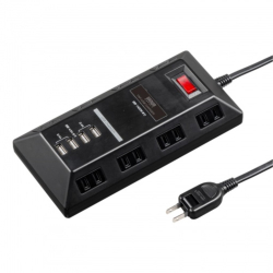 商品画像:USB充電ポート付きタップ 平型 ブラック TAP-B109U-3BKN