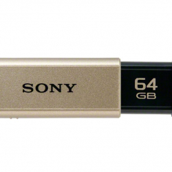 商品画像:USB3.0対応 ノックスライド式高速USBメモリー 64GB キャップレス ゴールド USM64GT N