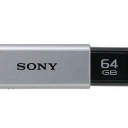 商品画像:USB3.0対応 ノックスライド式高速USBメモリー 64GB キャップレス シルバー USM64GT S