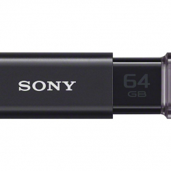 商品画像:USB3.0対応 ノックスライド式USBメモリー ポケットビット 64GB ブラック キャップレス USM64GU B