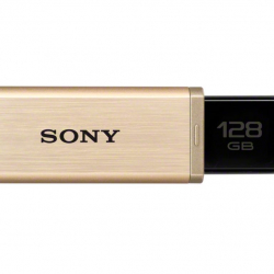 商品画像:USB3.0対応 ノックスライド式高速(226MB/s)USBメモリー 128GB ゴールド キャップレス USM128GQX N
