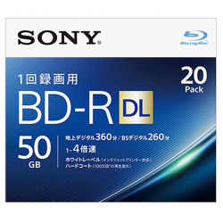 商品画像:ビデオ用BD-R 追記型 片面2層50GB 4倍速 ホワイトプリンタブル 20枚パック 20BNR2VJPS4