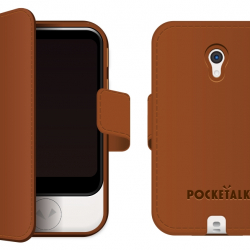 商品画像:POCKETALK (ポケトーク) S 専用手帳型ケース ブラウン PTS-NBR 0000279700