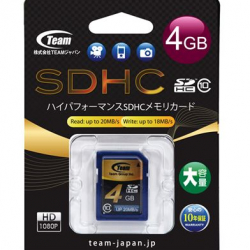 商品画像:SDHC SDカード CLASS10 4GB 20Mb/s TG004G0SD28K