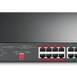 商品画像:16ポート10/100 Mbps + 2ポートギガビットラックマウントスイッチ(PoE+16ポート搭載) TL-SL1218P(UN)