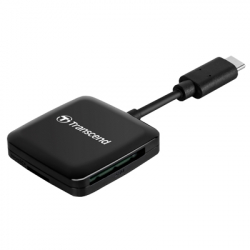 商品画像:トランセンド カードリーダー SD/microSD、USB 3.2 Gen 1、Black、Type C TS-RDC3