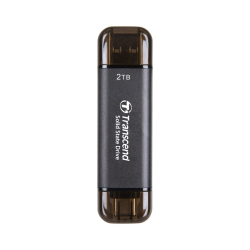 商品画像:ポータブルSSD 2TB USB形状 10Gbps TypeC/A両対応 ブラック TS2TESD310C