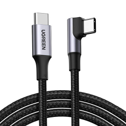 商品画像:UGREEN USB-C to USB-C L字ケーブル 1m 100W Black 70643 UGR-OT-100003