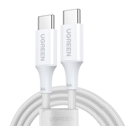 商品画像:UGREEN USB-C to USB-C 高耐久ナイロン編組ケーブル 1m 100W White 15267 UGR-OT-100005