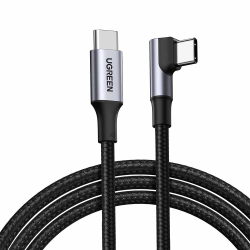 商品画像:UGREEN USB-C to USB-C L字ケーブル 3m 100W Black 70645 UGR-OT-100010