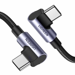 商品画像:UGREEN USB-C to USB-C 両端L字 急速充電ケーブル 100W 2m 70698 UGR-OT-100012