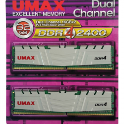 商品画像:UMAX デスクトップ向け DDR4 2400 32GB(16GX2)ヒートシンク付き[] UM-DDR4D-2400-32GBHS