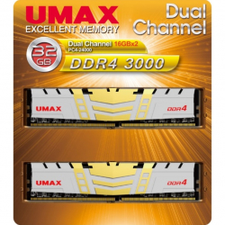 商品画像:UMAX デスクトップ向け DDR4 3000 32GB(16GX2)ヒートシンク付き[] UM-DDR4D-3000-32GBHS
