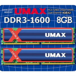 商品画像:UMAX デスクトップ向け DDR3 1600 8GB(4GX2)ヒートシンク付き[] UM-DDR3D-1600-8GBHS