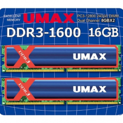 商品画像:UMAX デスクトップ向け DDR3 1600 16GB(8GX2)ヒートシンク付き[] UM-DDR3D-1600-16GBHS
