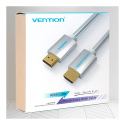 商品画像:Cotton Braided HDMI Cable 1M Silvery Metal Type AA-0911