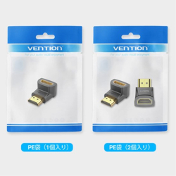 商品画像:HDMI 90 Degree Male to Female Adapter Black 2 Pack AI-2182