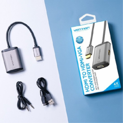 商品画像:HDMI to HDMI+VGA Converter 0.15M Gray Metal Type AF-2519