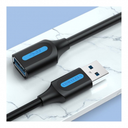 商品画像:USB 3.0 A Male to A Female Extension Cable 0.5M Black PVC Type CB-7422