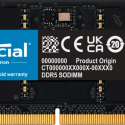 商品画像:ノートPC用増設メモリ 32GB(32GBx1枚)DDR5 4800MT/s(PC5-38400)CL40 SODIMM 262pin CT32G48C40S5
