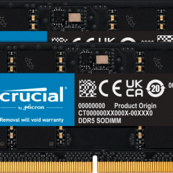 商品画像:ノートPC用増設メモリ 64GB(32GBx2枚)DDR5 4800MT/s(PC5-38400)CL40 SODIMM 262pin CT2K32G48C40S5